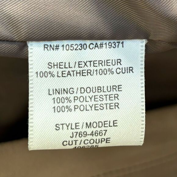 Joie Kellyn Opal Leather Taupe Cream Jacket  Zipper Size M - Picture 14 of 15